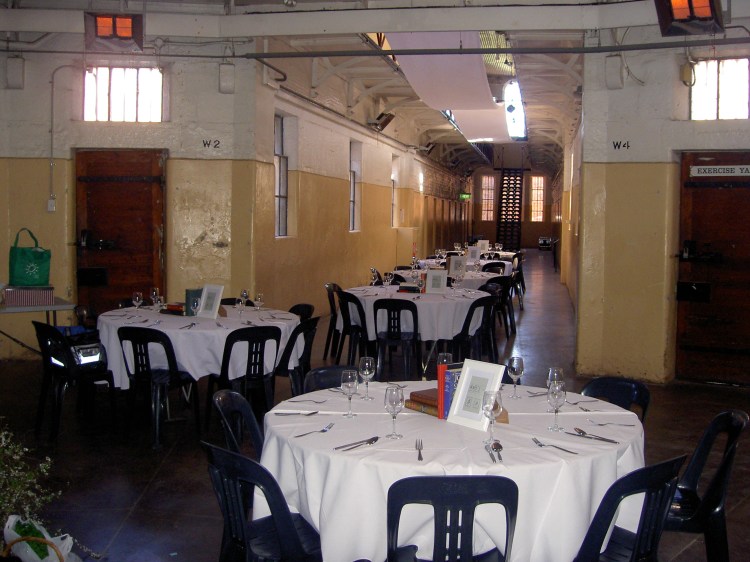 Main cell block set up for wedding reception