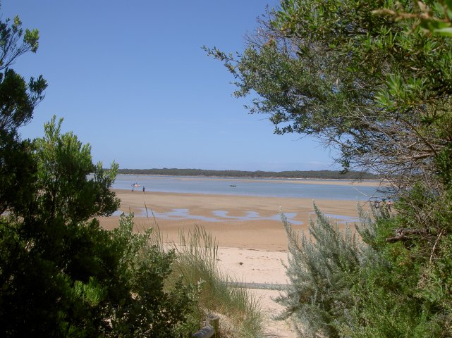 Through the sand dune toward Anderson Inlet